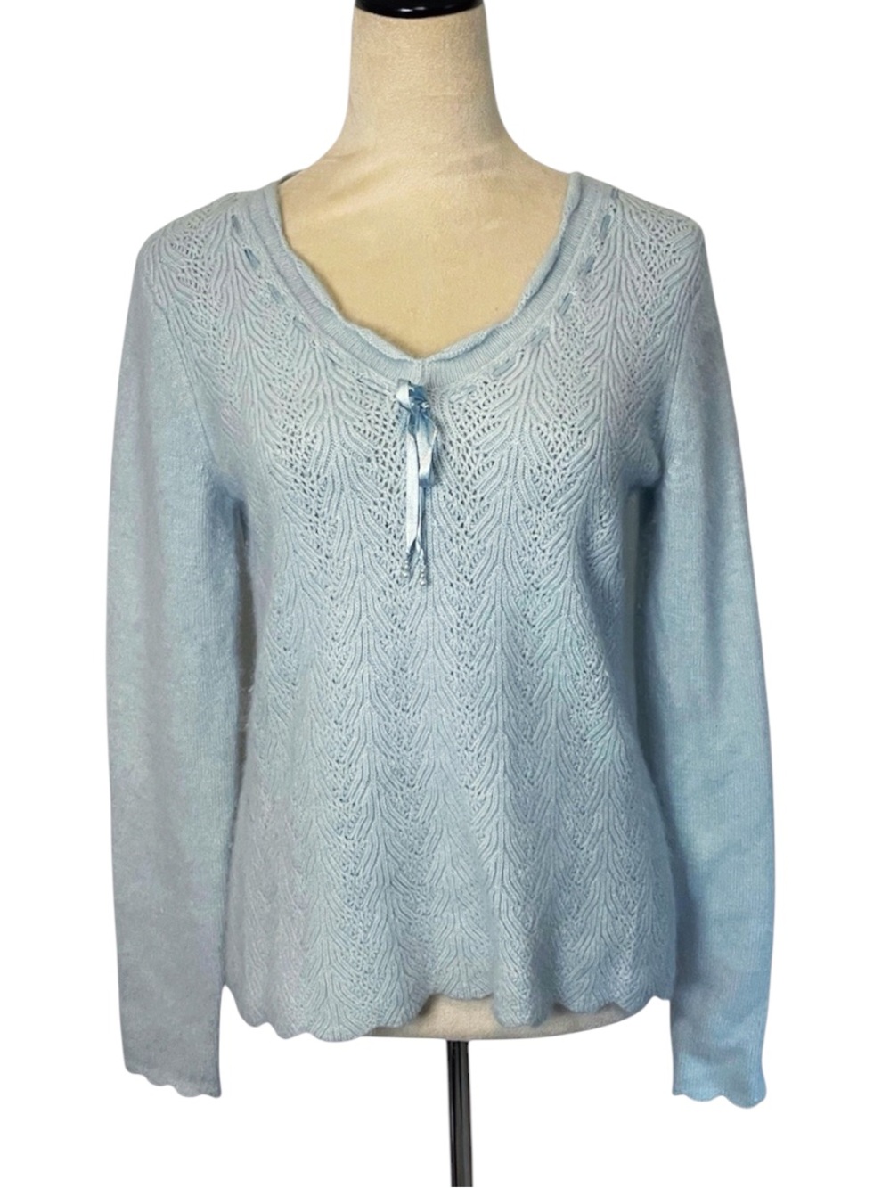 Lucy & Laurel  Angora Blend Fuzzy Knit Sweater  Size M